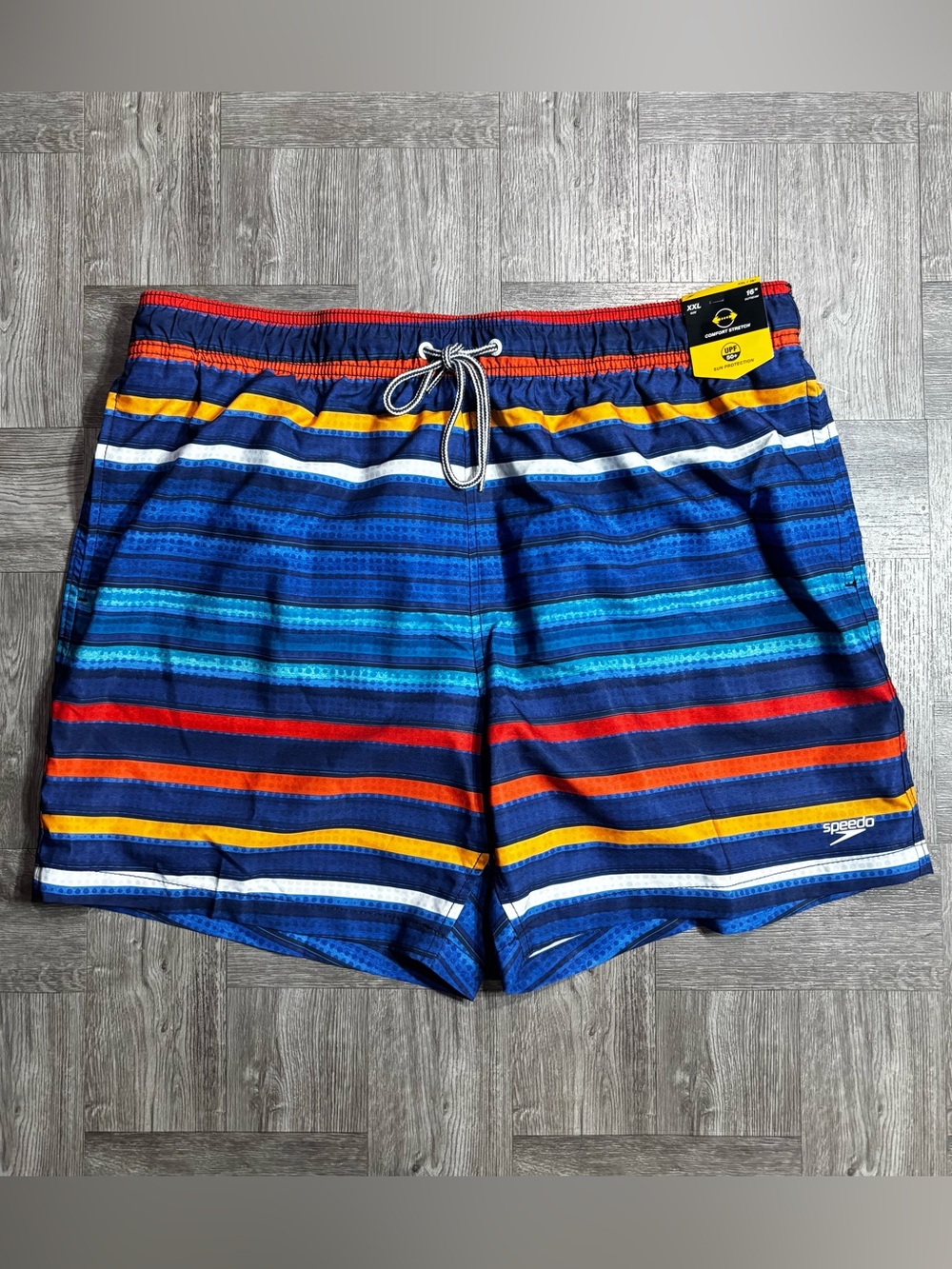 Men’s Speedo Swimsuit Swim Shorts Trunks 3-Pocket Zips, Size XXL